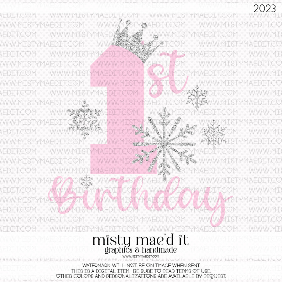 1st Birthday Snowflakes