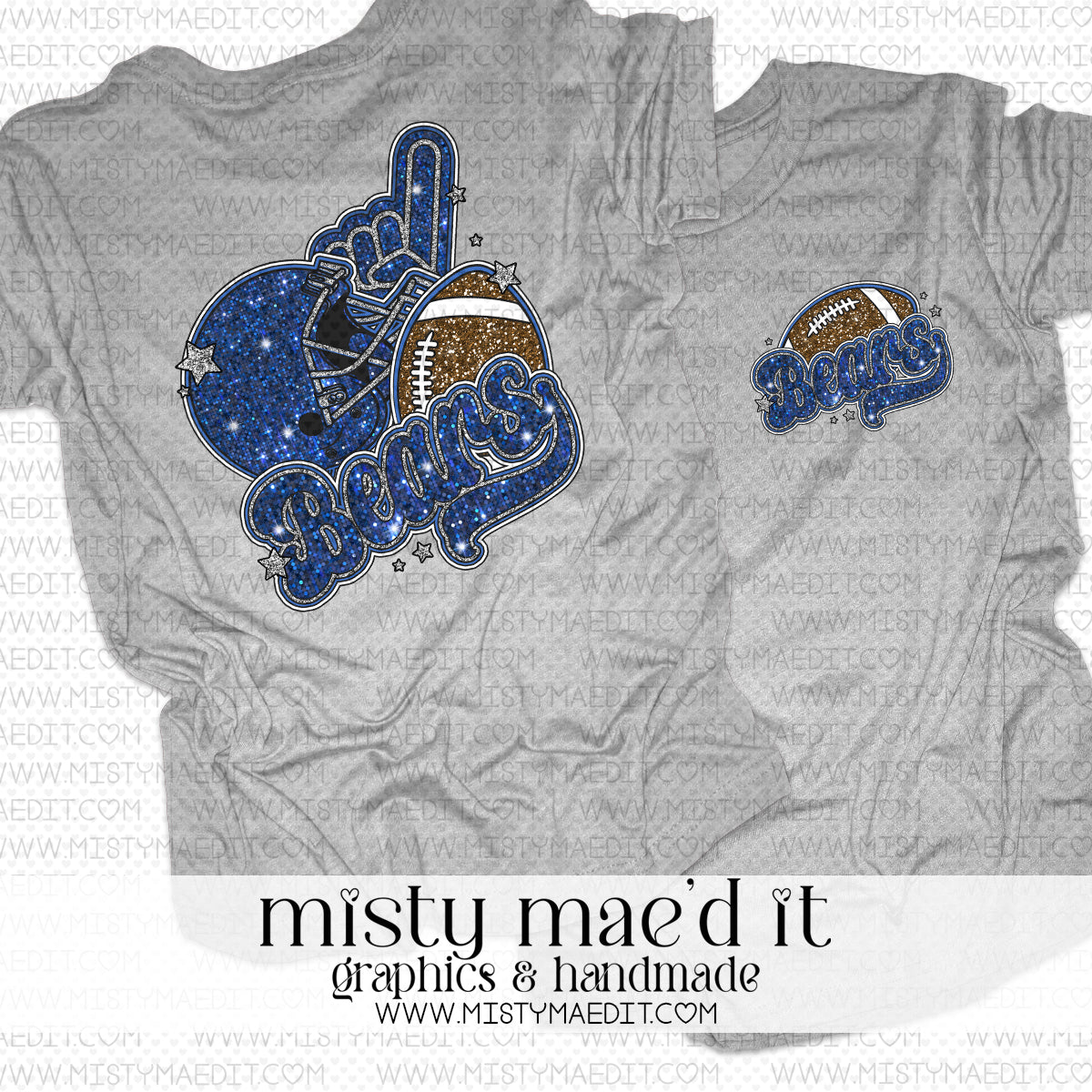 Football Sparkle Bears Blue