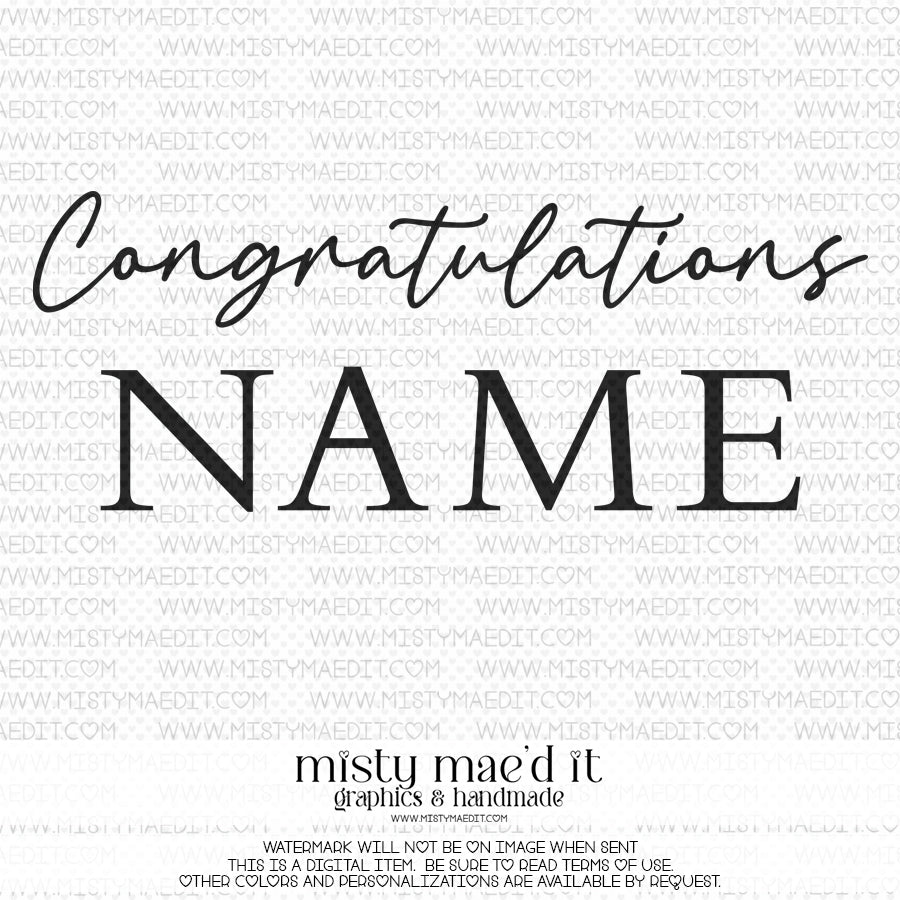 Congratulations Name Decal