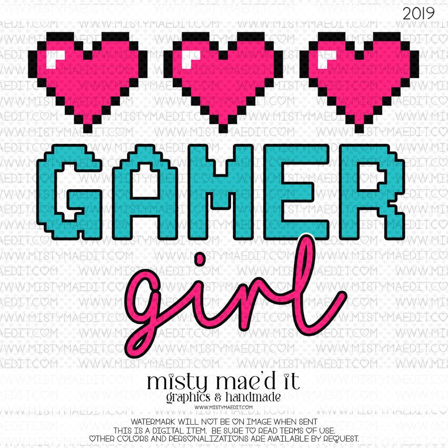 Gamer Girl Pixel Heart