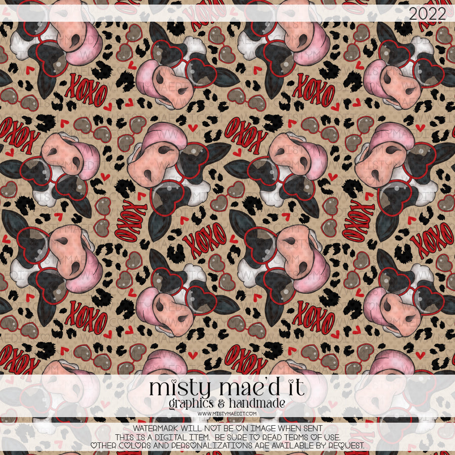 Hugs And Cowsses Seamless Digital Paper