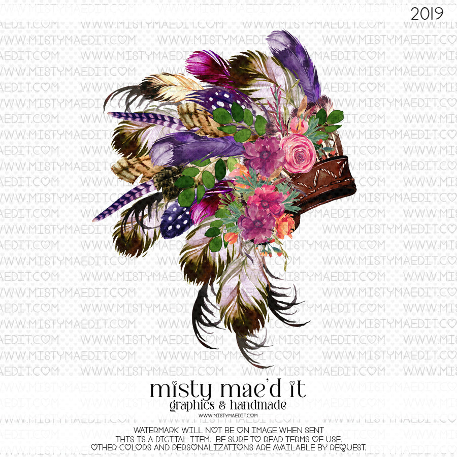 Indian Headdress With Flowers