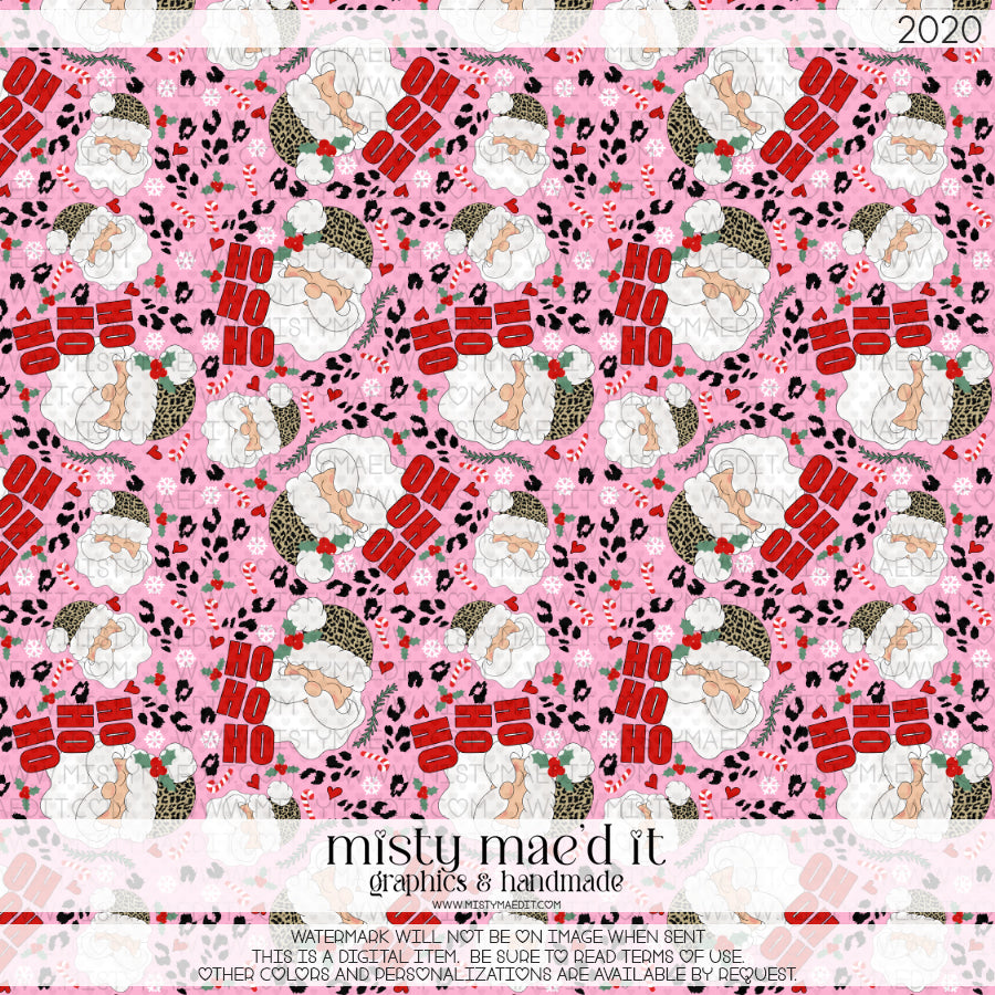 Leopard Santa Seamless Digital Paper