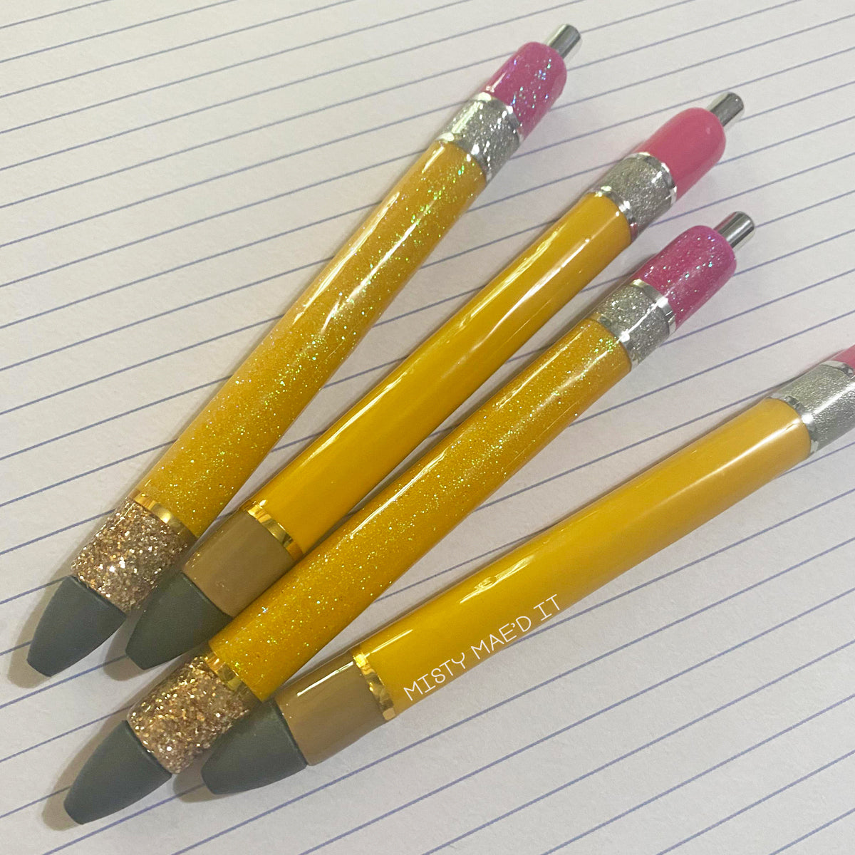 Pencil Silver Band Glitter Pen