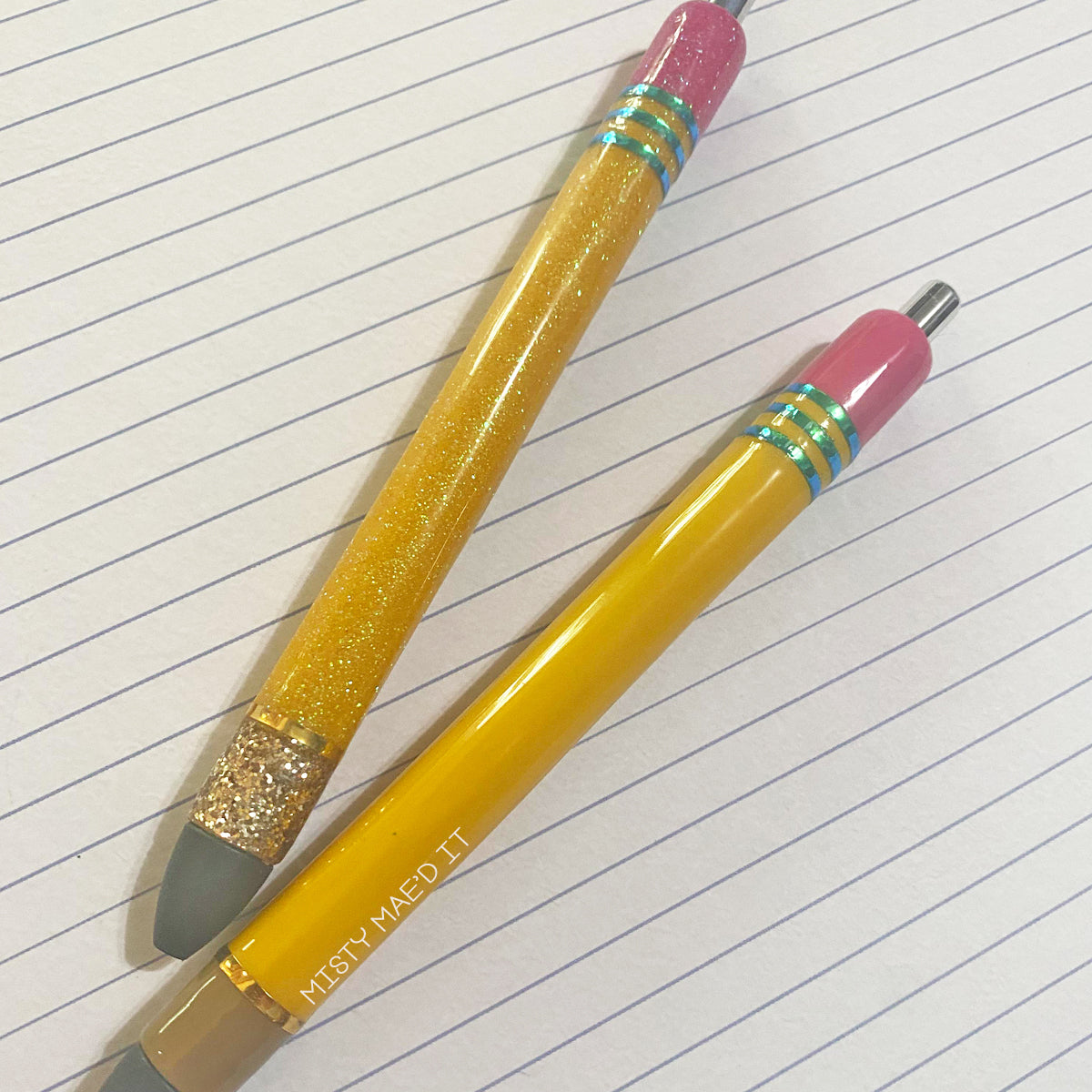 Pencil Green Band Glitter Pen
