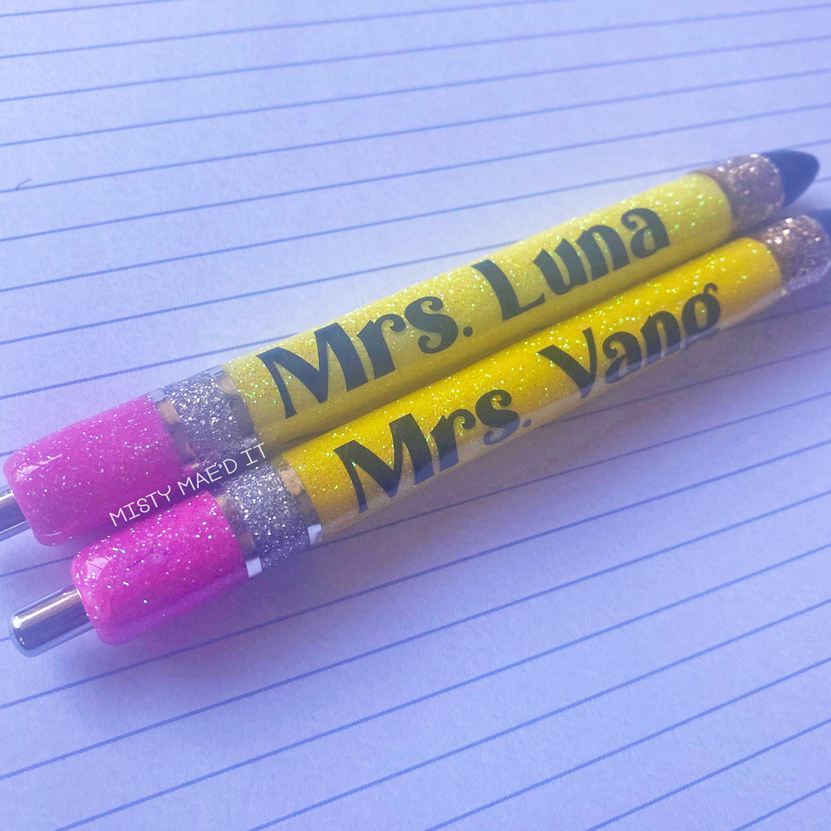 Pencil Silver Band Glitter Pen