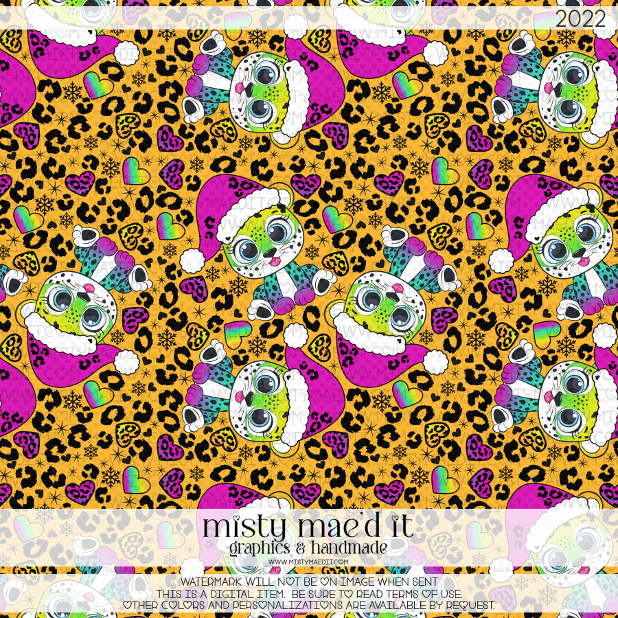 Rainbow Christmas Leopard Seamless Digital Paper
