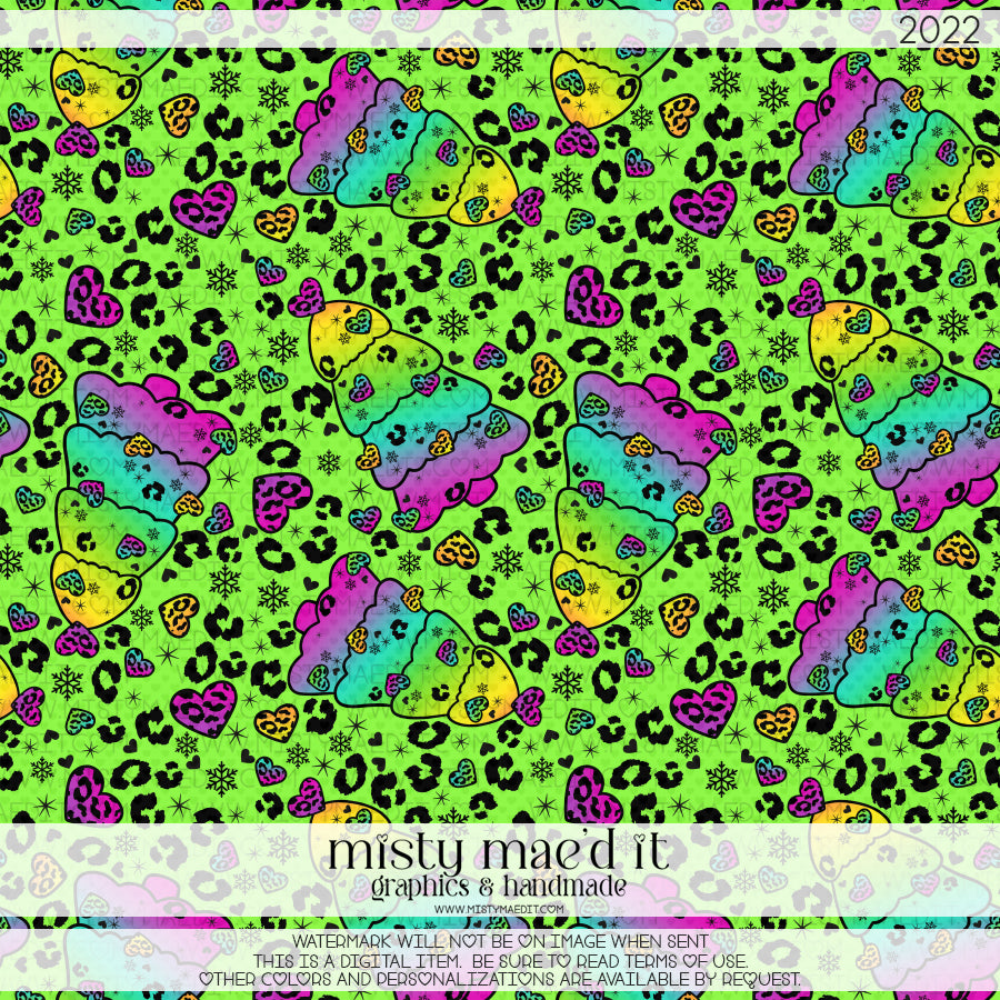 Rainbow Christmas Tree Seamless Digital Paper