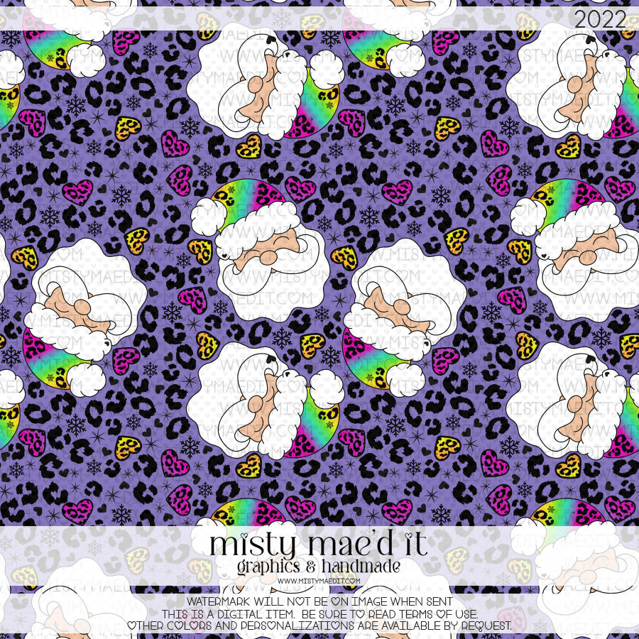 Rainbow Santa Seamless Digital Paper