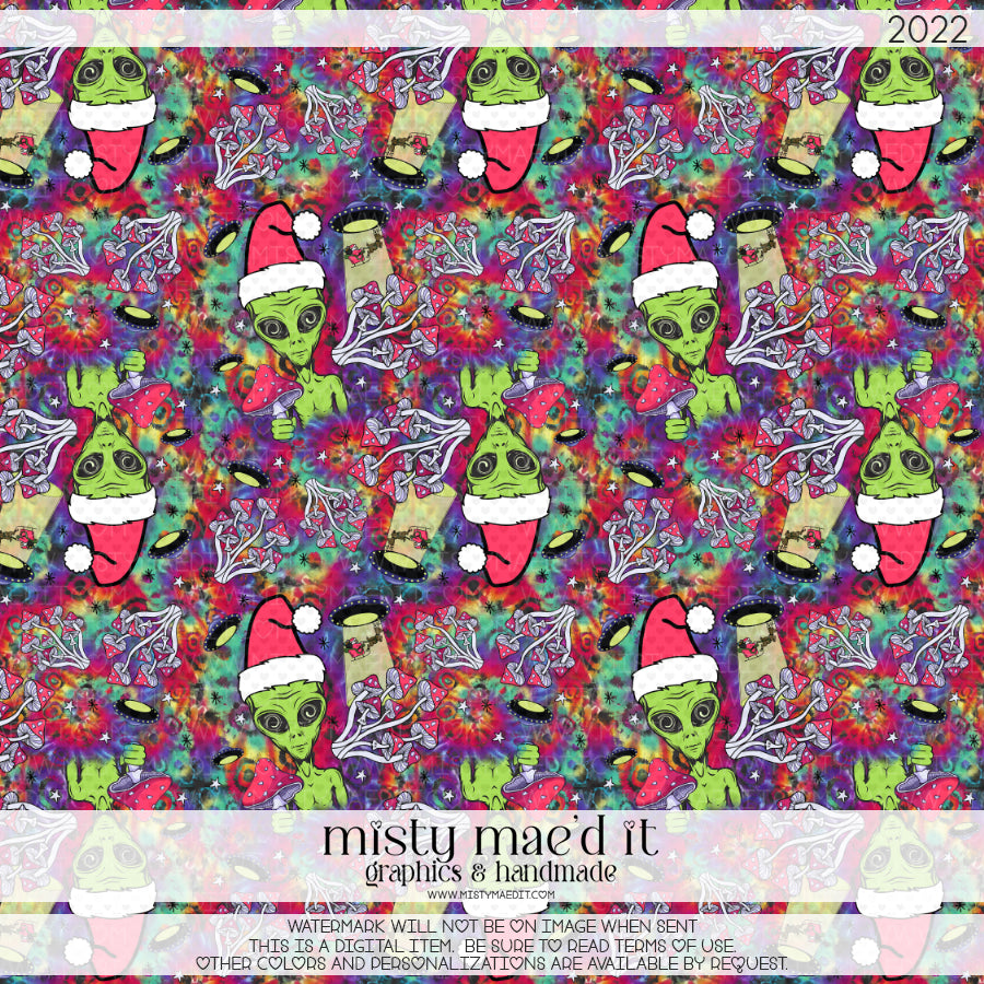 Santa Is A Real Fungi Seamless Digital Paper