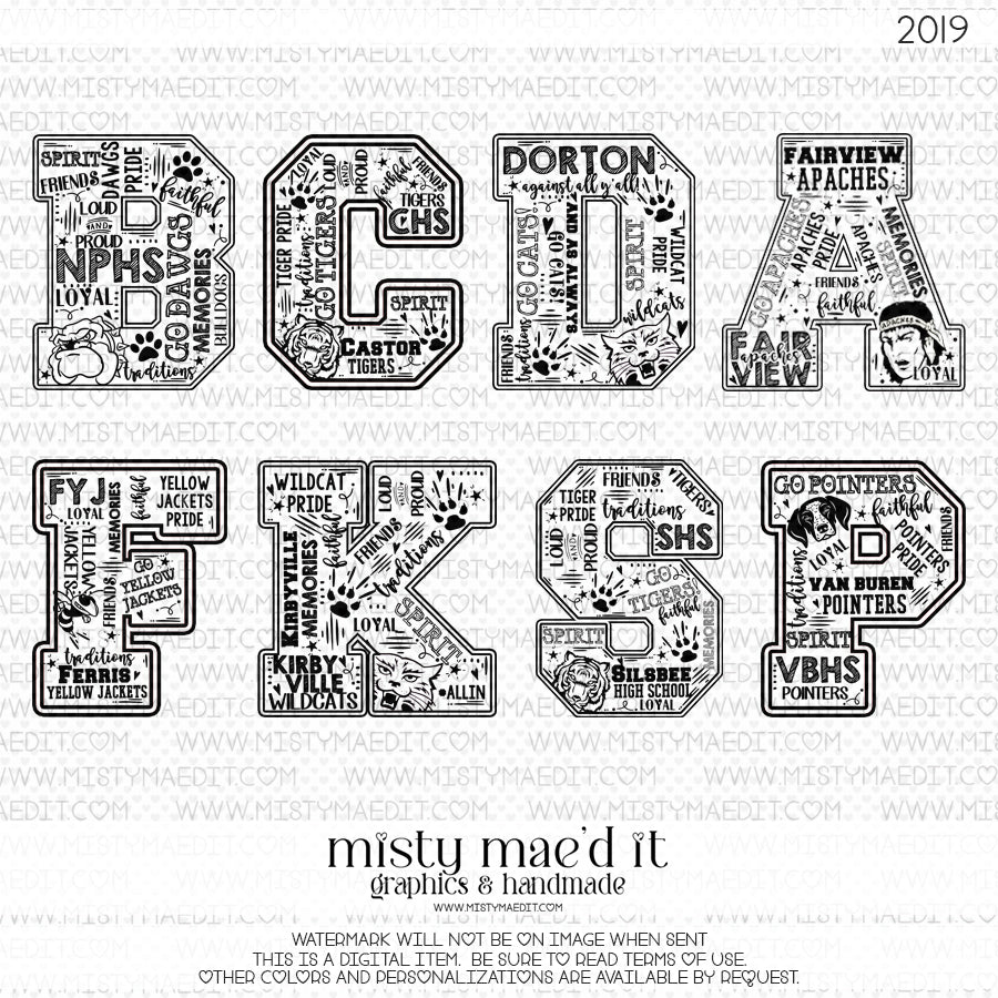 CUSTOM School Spirit Letter Wordart