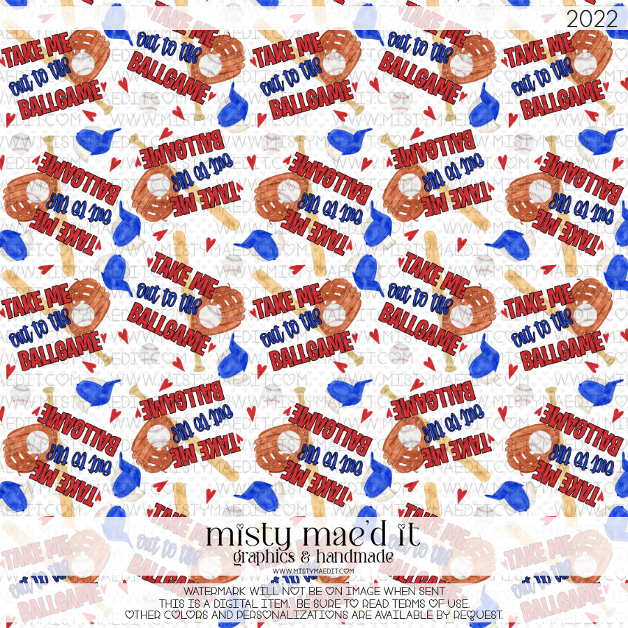 Take Me Out To The Ballgame Seamless Digital Paper