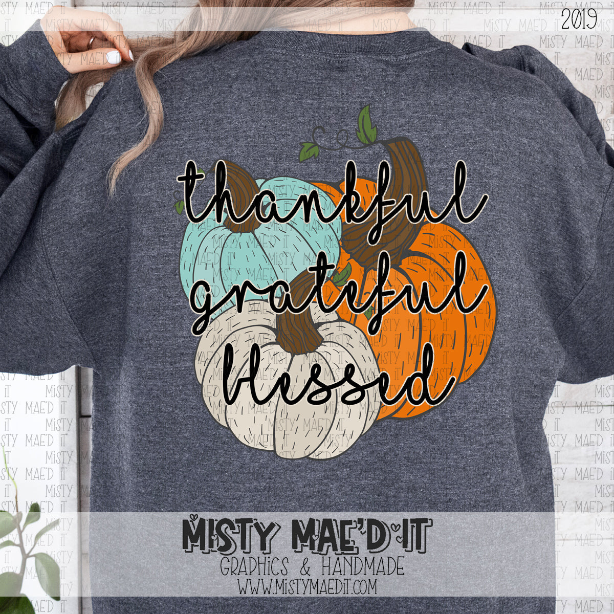 Thankful Grateful And Blessed Pumpkins