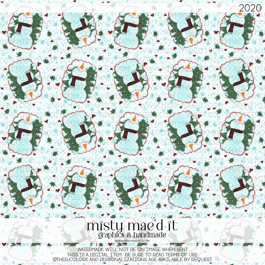 Winter Kisses Seamless Digital Paper