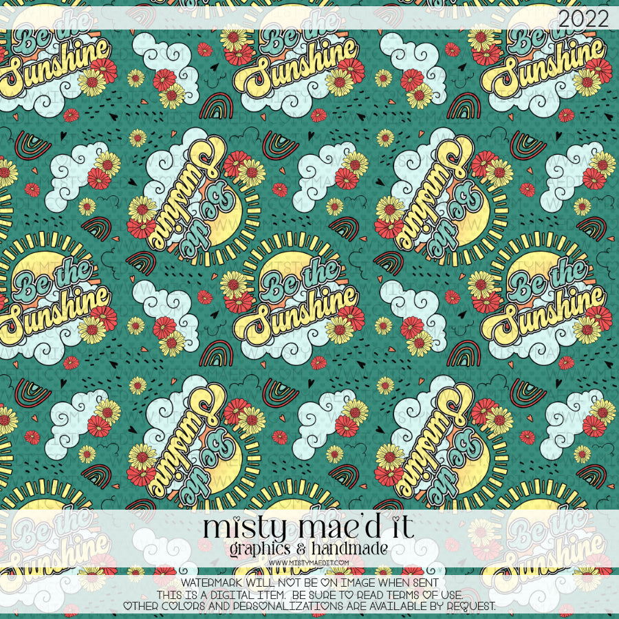 Be The Sunshine Retro Seamless Digital Paper