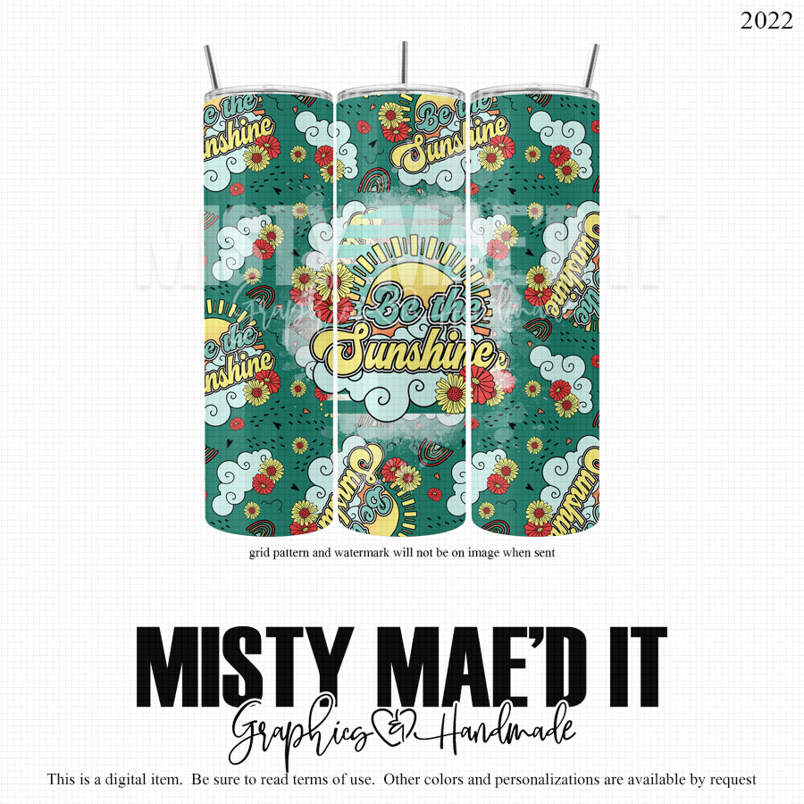 Be The Sunshine Retro 20 And 30 Oz Seamless Tumbler Wrap
