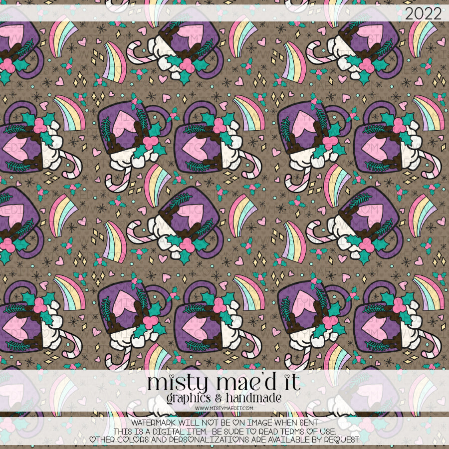 Cup Of Holiday Cheer Seamless Digital Paper