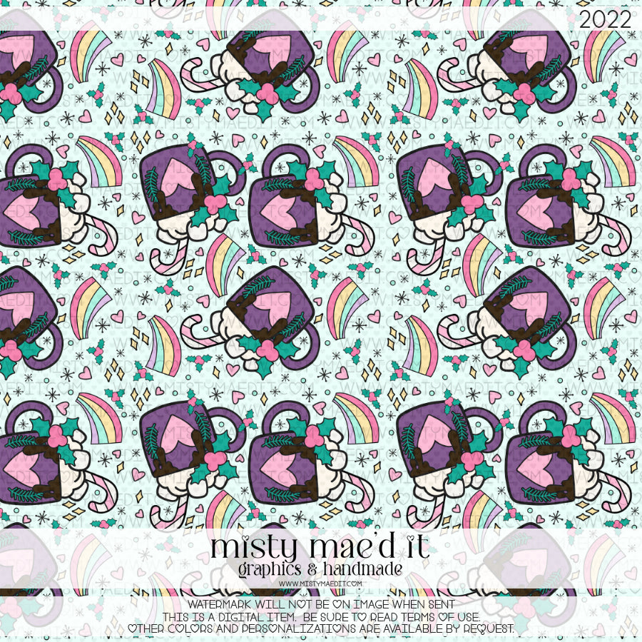 Cup Of Holiday Cheer Seamless Digital Paper