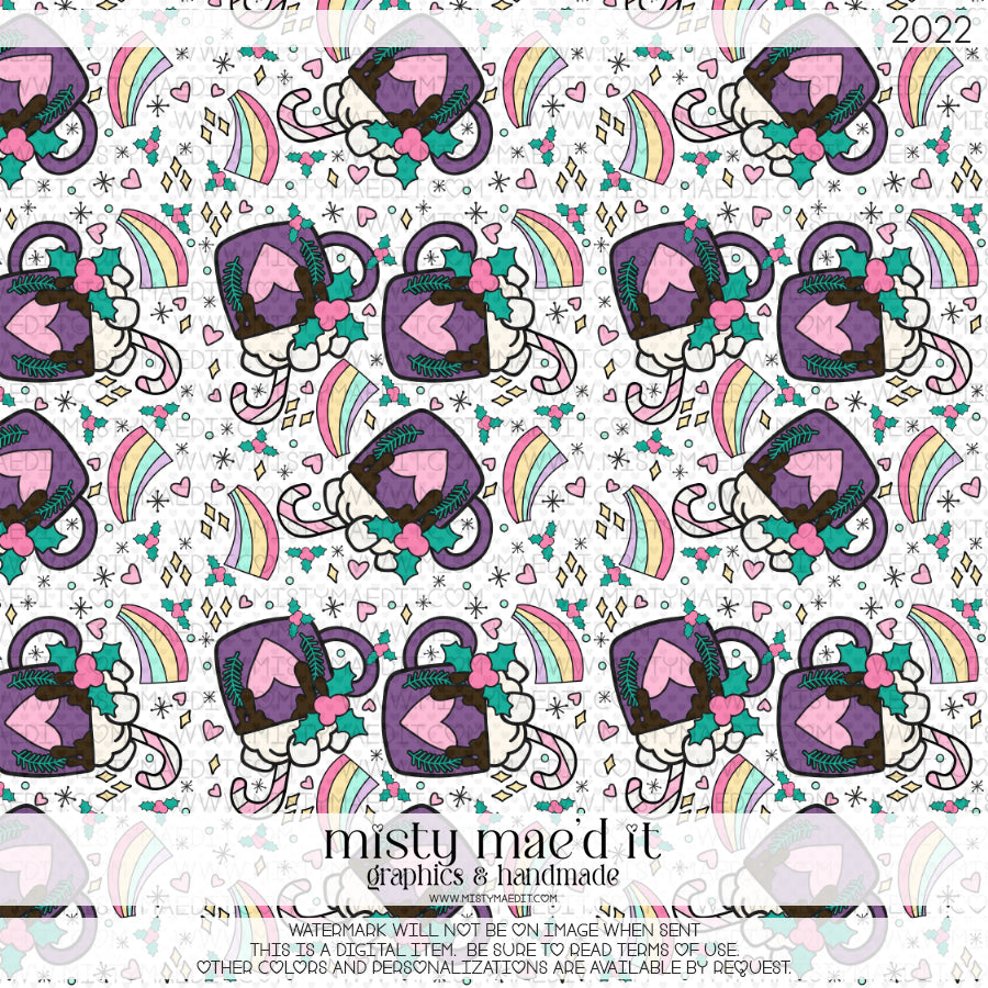 Cup Of Holiday Cheer Seamless Digital Paper