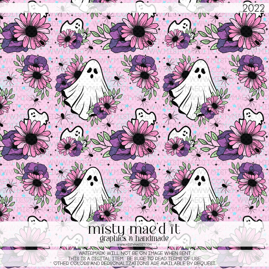 Ghost Floral Seamless Digital Paper