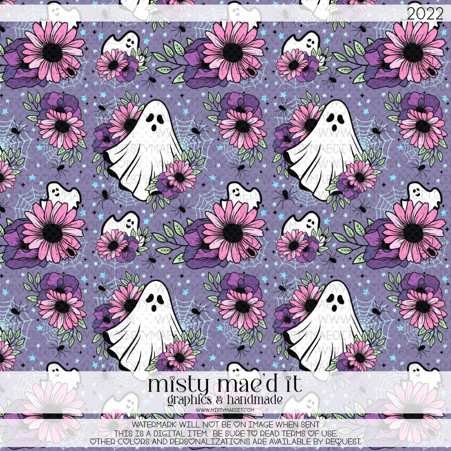 Ghost Floral Seamless Digital Paper