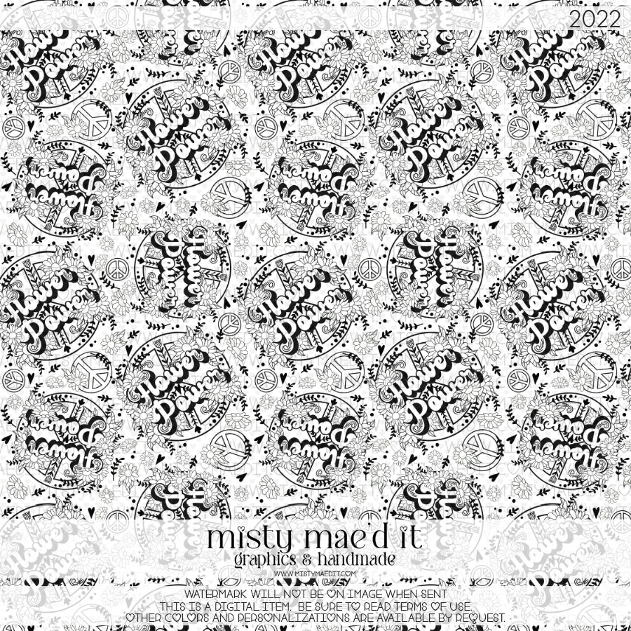 Flower Power Seamless Digital Paper