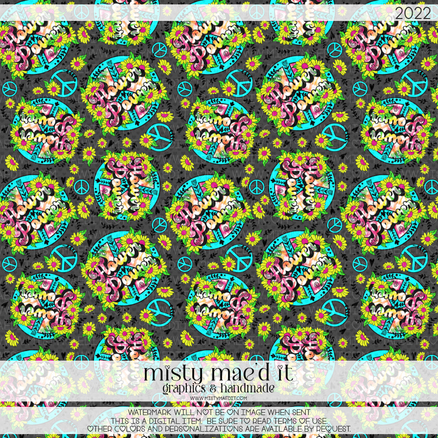 Flower Power Seamless Digital Paper