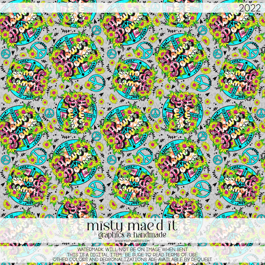 Flower Power Seamless Digital Paper