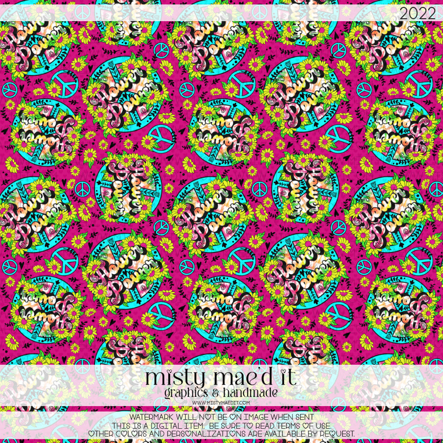 Flower Power Seamless Digital Paper