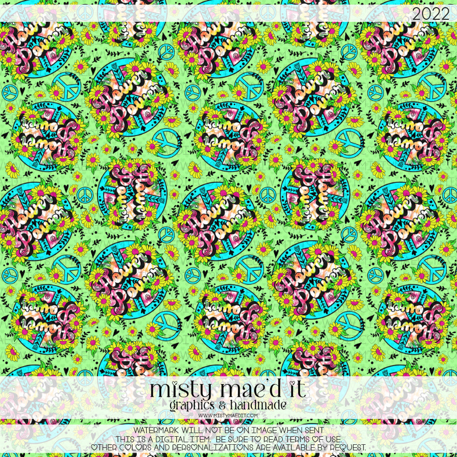 Flower Power Seamless Digital Paper