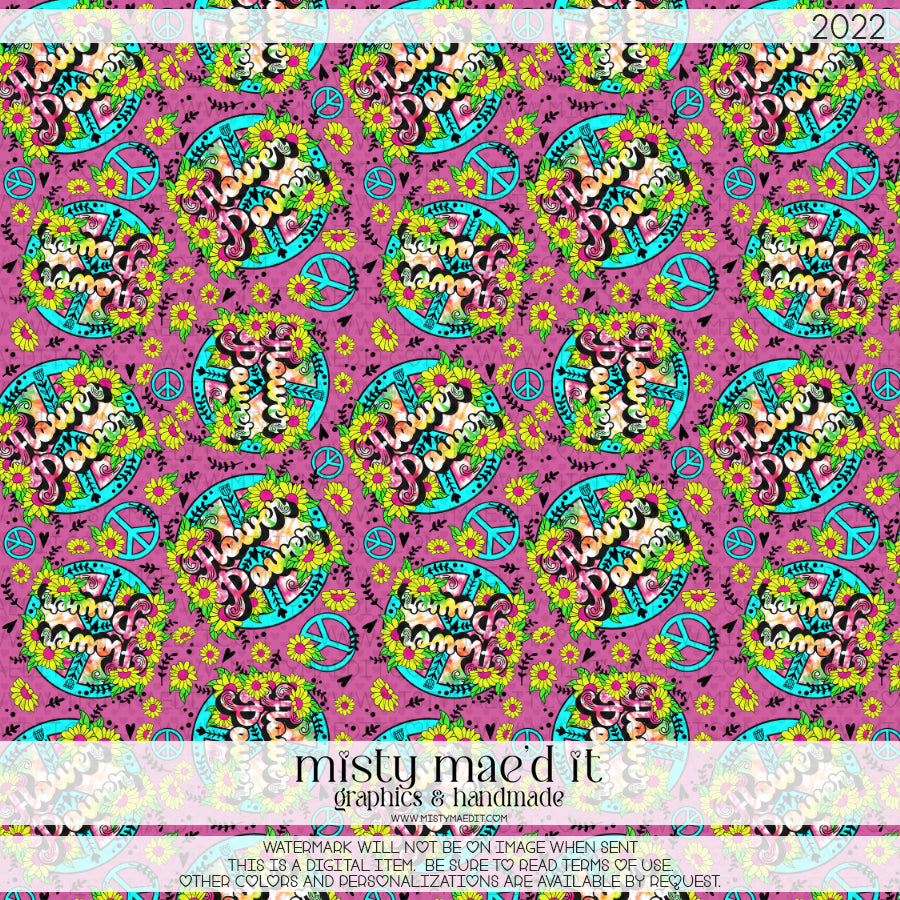 Flower Power Seamless Digital Paper