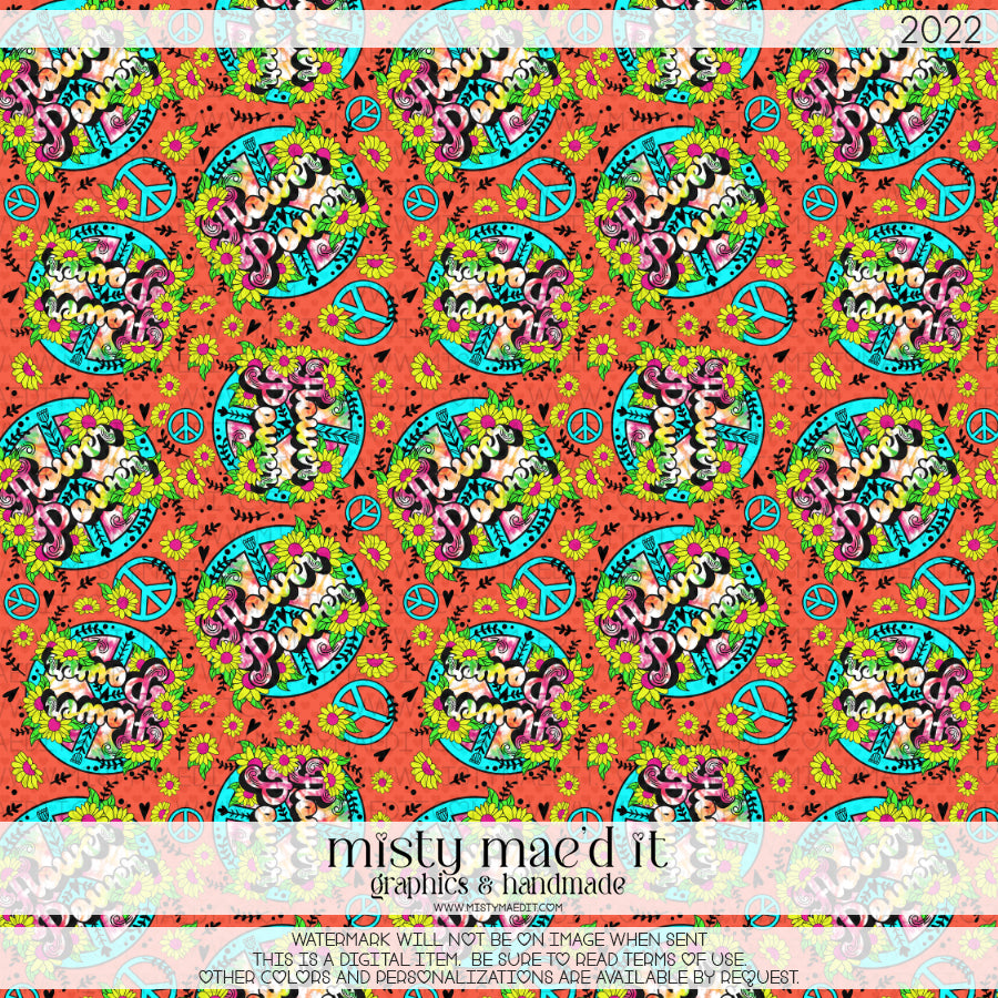 Flower Power Seamless Digital Paper