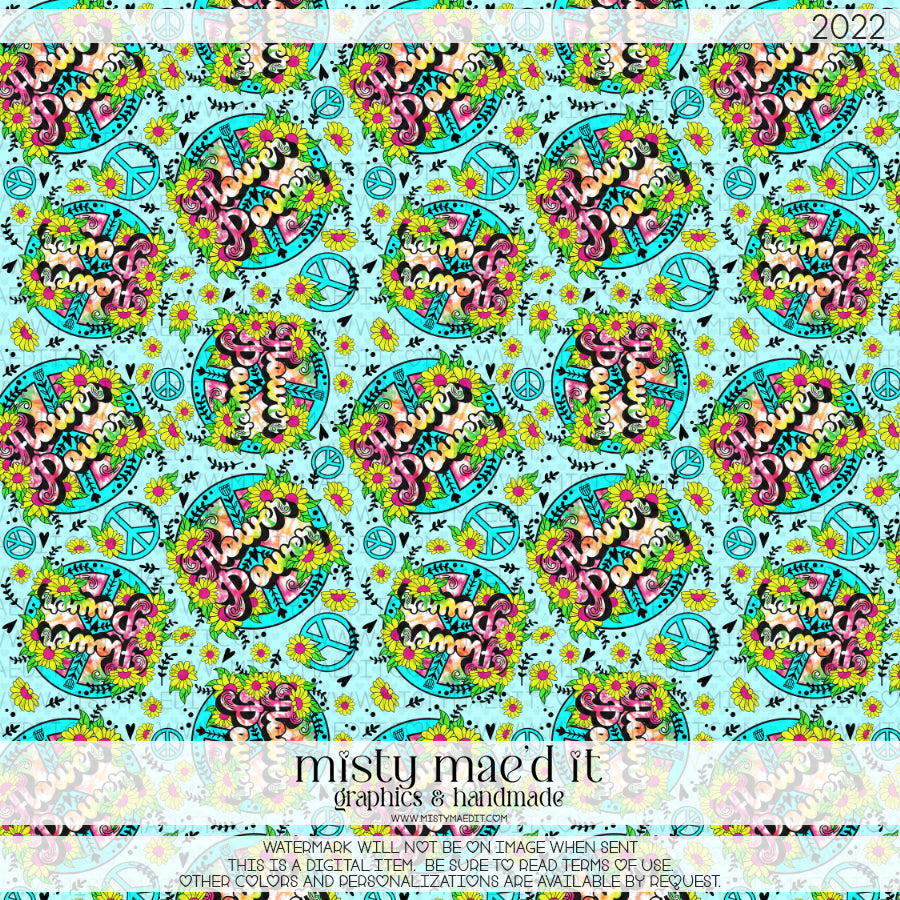 Flower Power Seamless Digital Paper