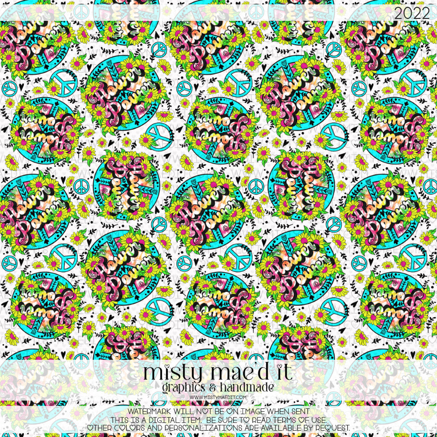Flower Power Seamless Digital Paper