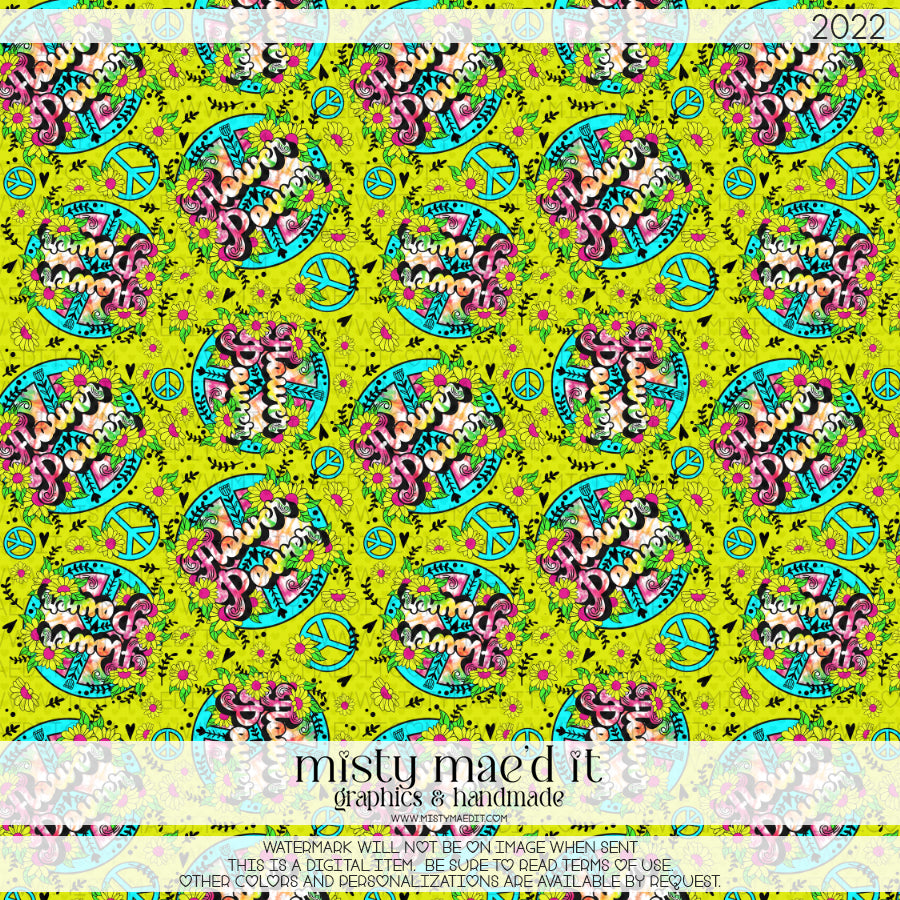 Flower Power Seamless Digital Paper