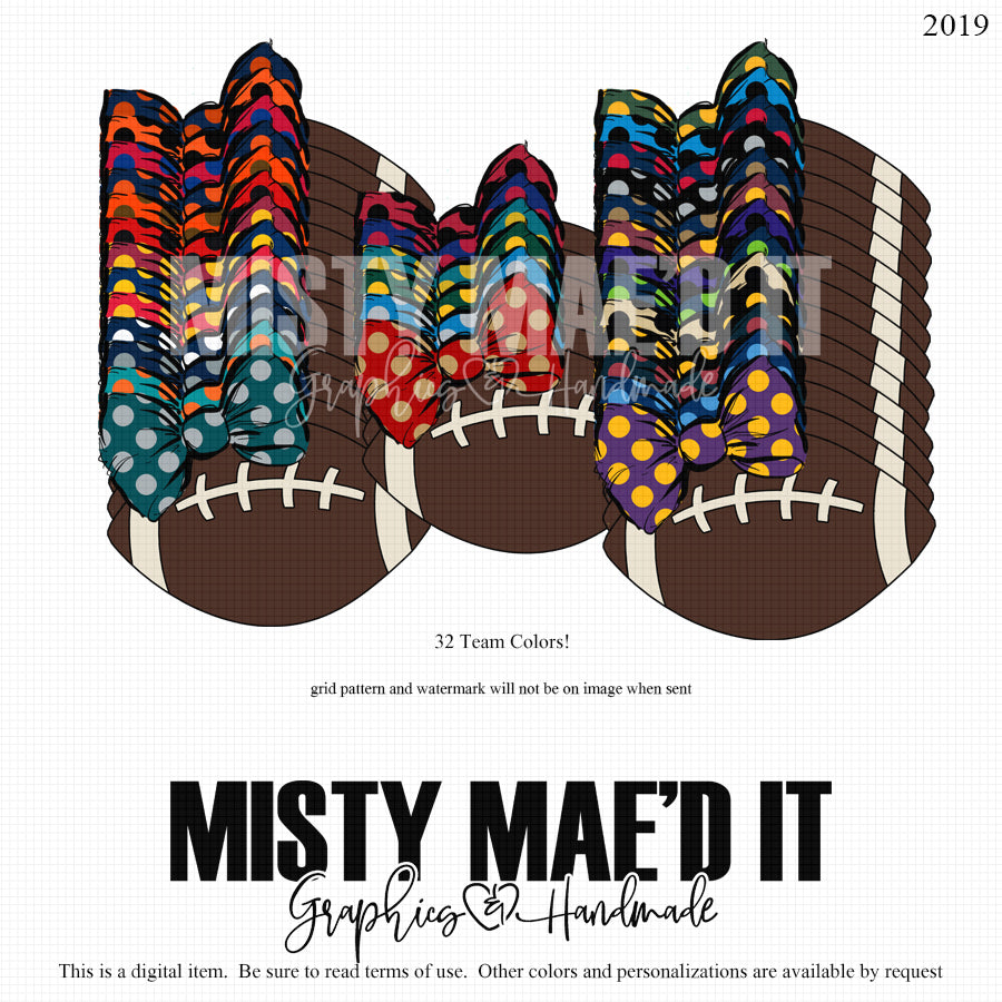 Bows Footballs Team Colors