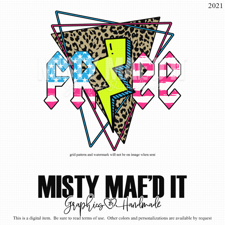 FREE Retro Patriotic Lightning Bolt