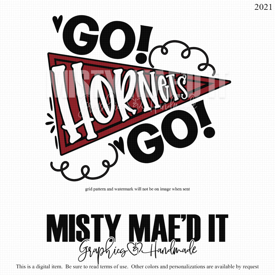 Go Hornets Go Banner Maroon