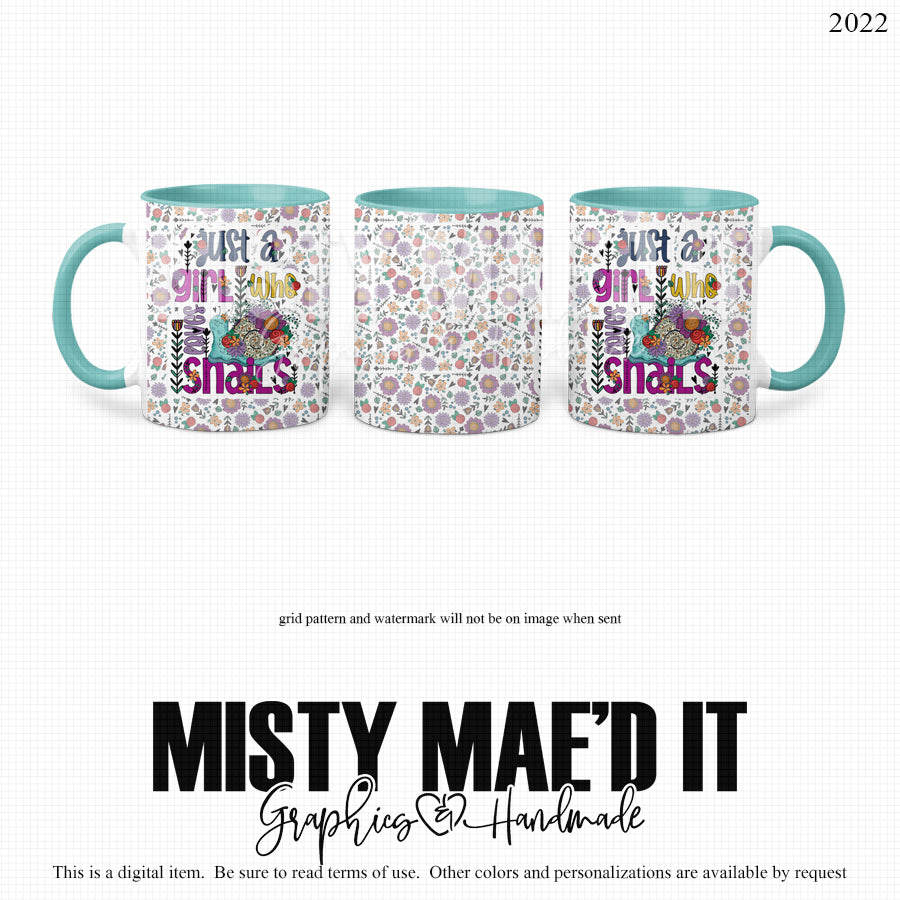 Just A Girl Who Loves Snails 11 And 15 Oz Mug Wrap