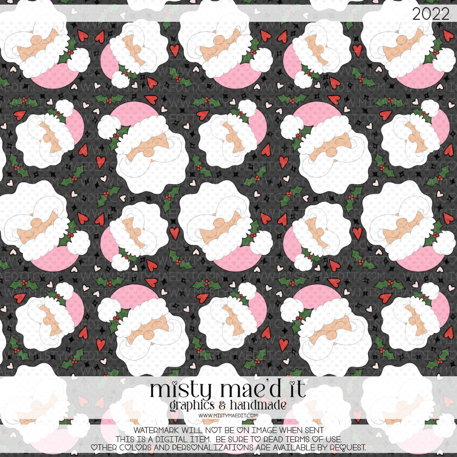 Just A Girl Who Really Loves Santa Seamless Digital Paper