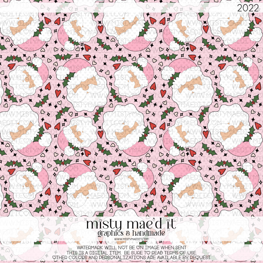 Just A Girl Who Really Loves Santa Seamless Digital Paper