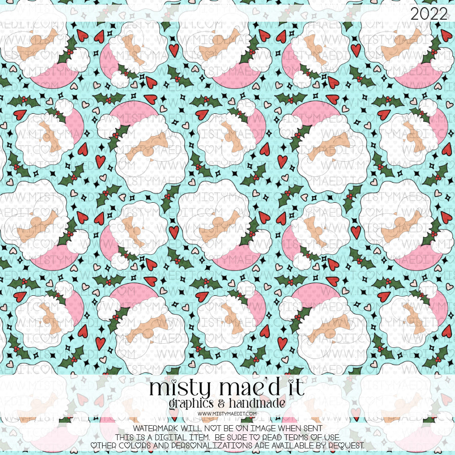 Just A Girl Who Really Loves Santa Seamless Digital Paper