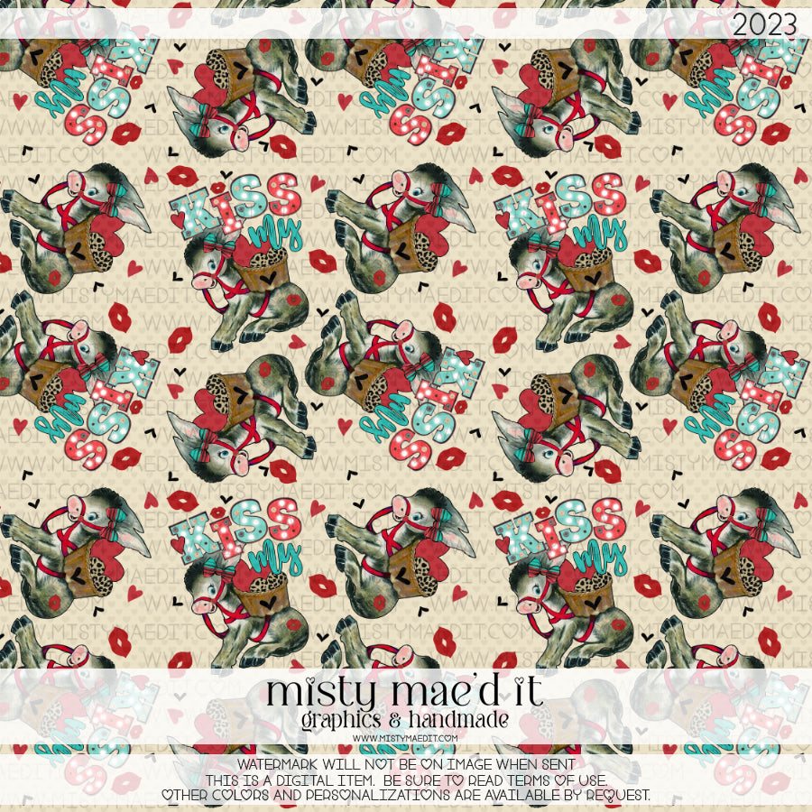 Kiss My Donkey Seamless Digital Paper