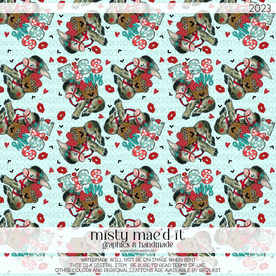 Kiss My Donkey Seamless Digital Paper
