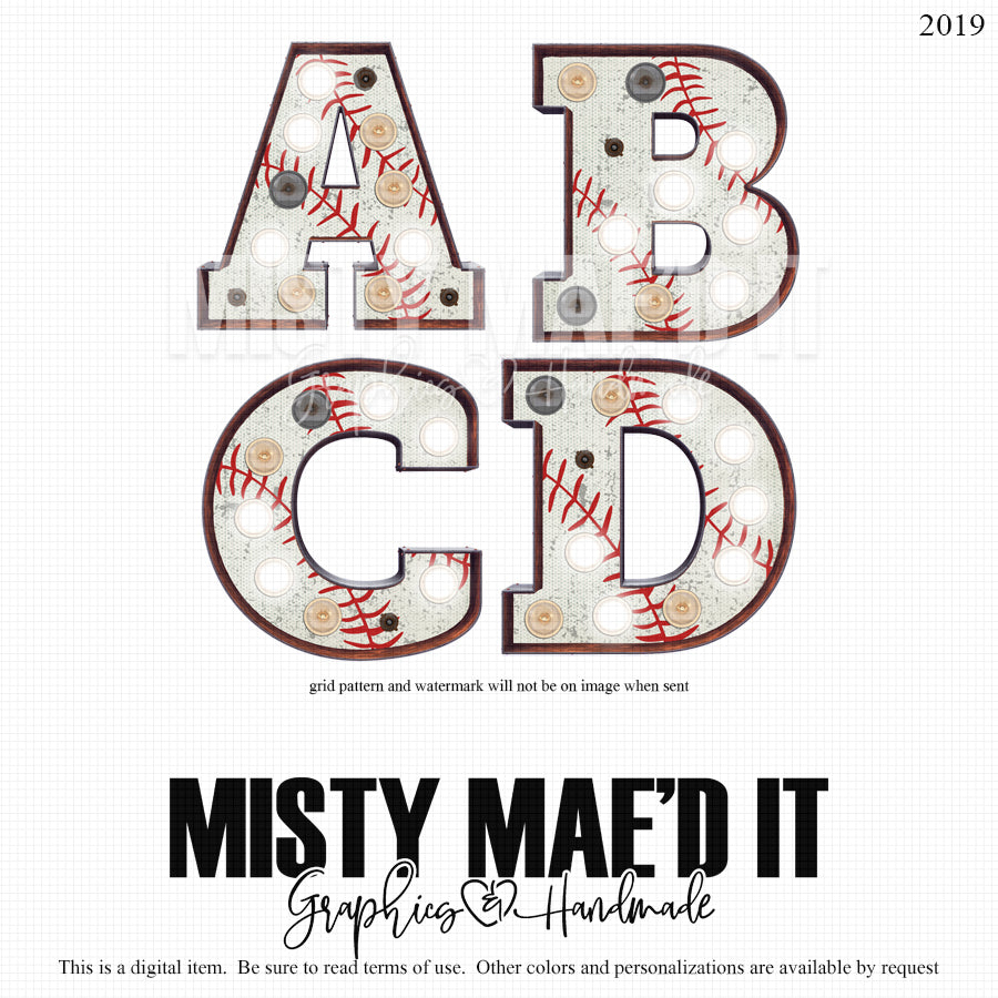 Baseball Marquee Alphabet