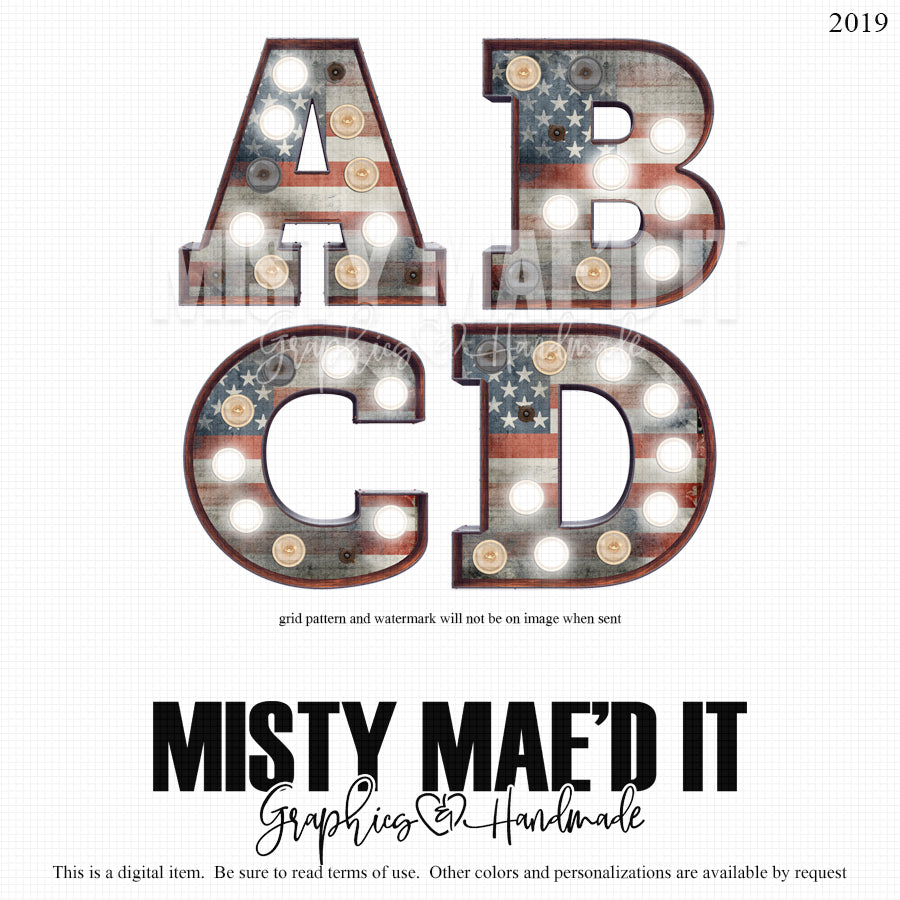 Patriotic Marquee Alphabet