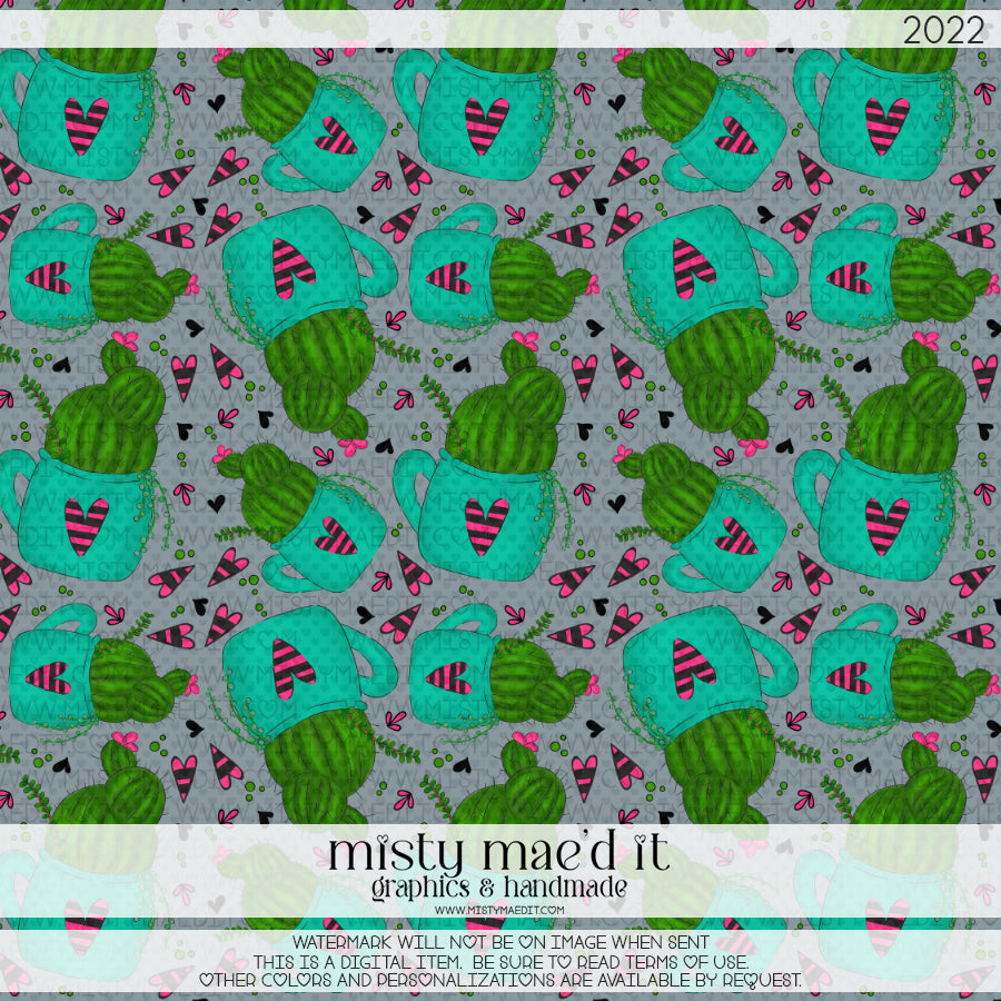 Cactus Seamless Digital Paper