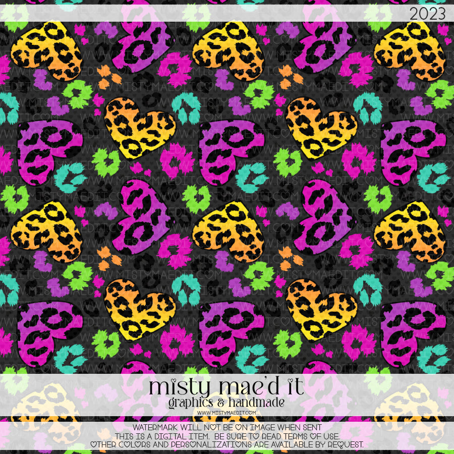 Rainbow Hearts Seamless Digital Paper