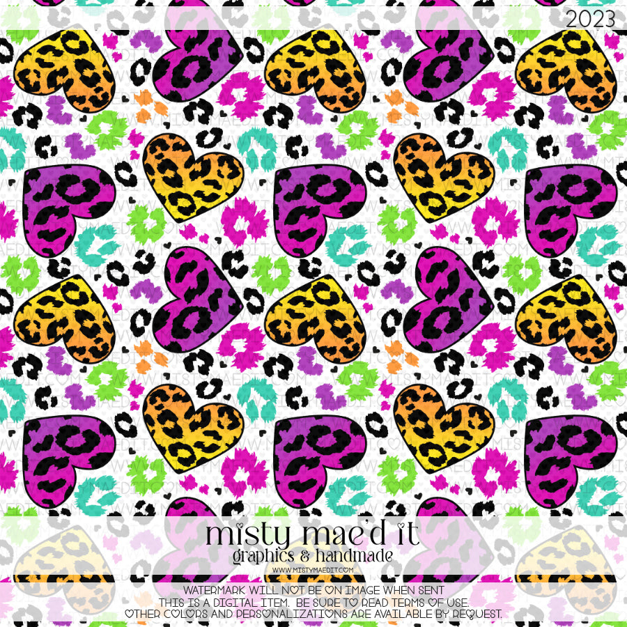 Rainbow Hearts Seamless Digital Paper