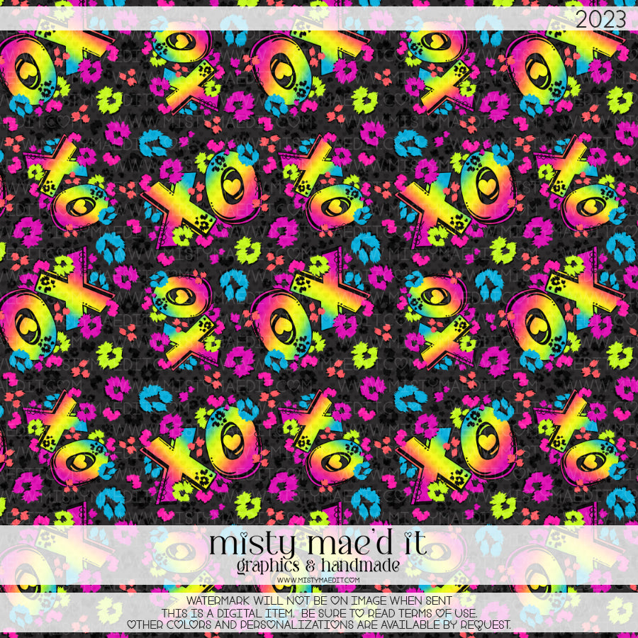 Rainbow Leopard XO Seamless Digital Paper